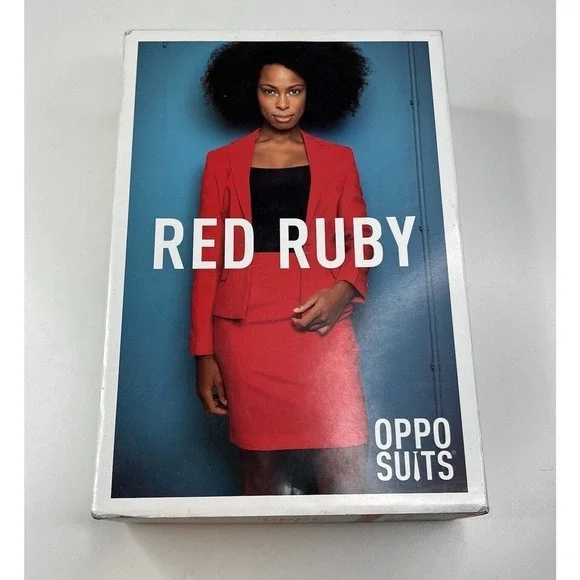NWT Oppo Suits Skirt Blazer Set Size 12 Women’s Red Ruby - Picture 2 of 4